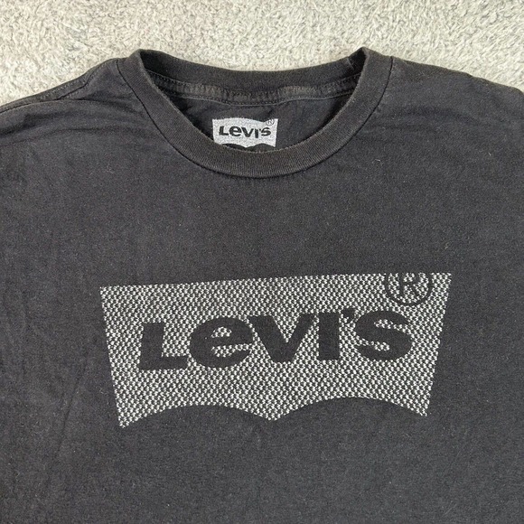 Levi Strauss & Co T-Shirt‎ Mens Size Large Black Short Sleeve Logo Graphic Tee - Picture 5 of 8